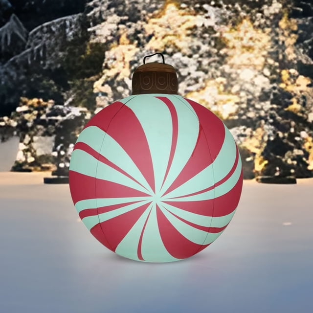 Danhjin Inflatable Decorated Ball Christmas Party PVC Candy Christmas Decoration 60cm Inflatable Candy Christmas Christmas Decorations