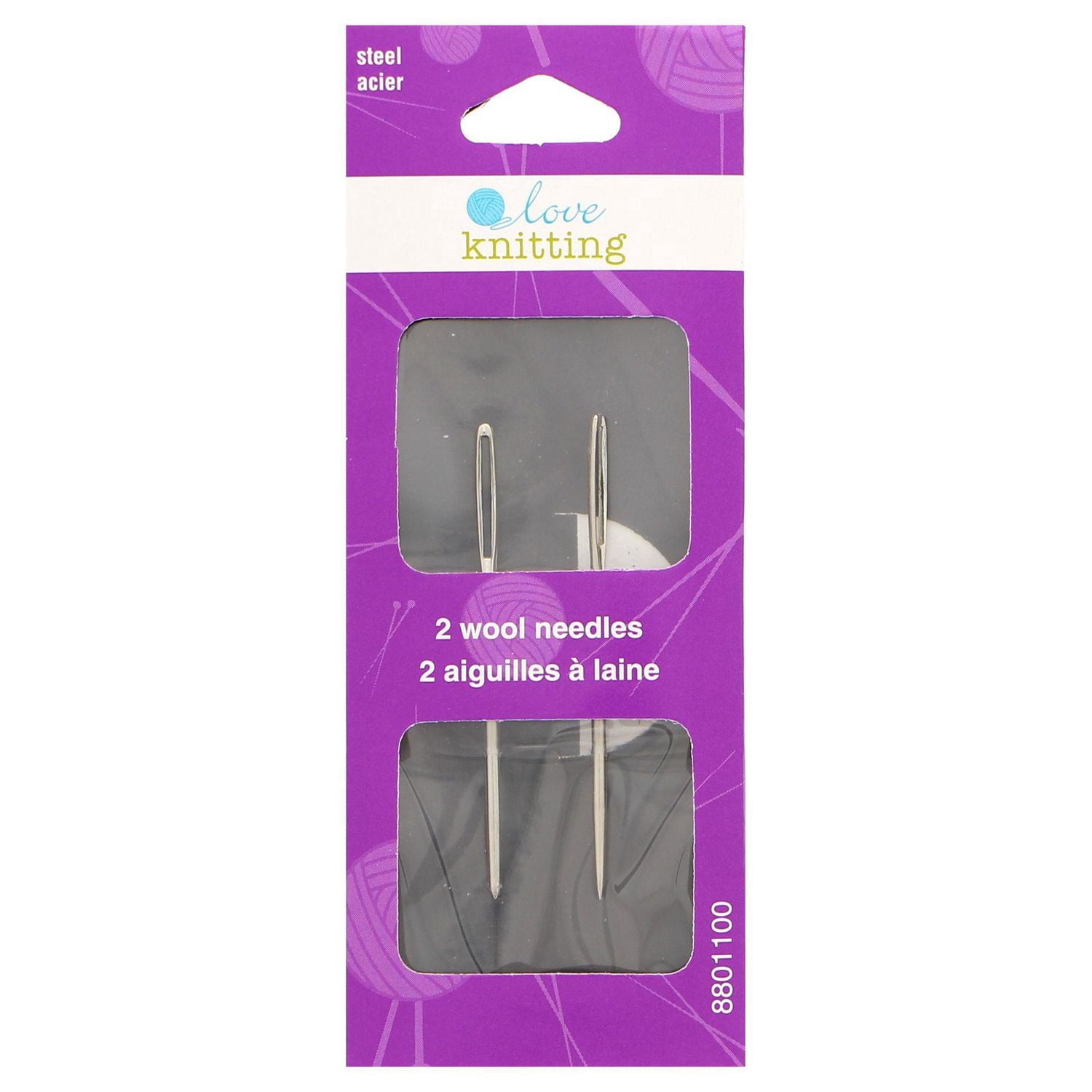 LOVE KNITTING Wool aiguilles - Steel, 2 pièces