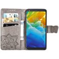 thumbnail image 3 of Case Premium PU Leather Flip Wallet Case Butterfly Embossed Full Body Protection Flip Stand Card Holder Magnetic Cover for iPhone 11 Pro(Gray), 3 of 6