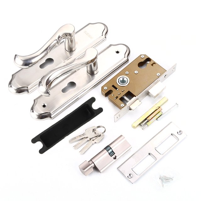 Stainless Stainless Steel Handle Door Lock Mechanical Security Entry Lever Lock For Bedroom Hotel Balcony