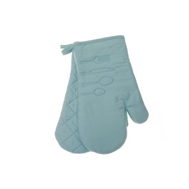 2 PC Utensil Front Stitched Oven Mitt Blue
