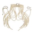 thumbnail image 2 of Bunblic Chaîne Corporelle Perlée Chaîne de Bras de Costume pour Jeu de Rôle Mariage Fête Été Mariée Blanc, 2 of 8