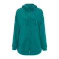 thumbnail image 4 of Bmisegm Chandail à Capuchon à Fermeture à Glissière Longline Doublé Uni Mode Urbaine pour Femmes, Veste Chandail Décontractée, Chandails pour Femmes Vert Menthe TTG, 4 of 6
