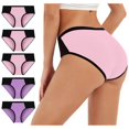 thumbnail image 1 of WTXUE Intimates | Cotton Underwear for Women Bladder Control Underwear for Women Patchwork Bikini Briefs Underpants Ladies Underwear Panties | Ladies Panties 5-Pack Plus M, 1 of 9