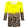 thumbnail image 5 of HKEJIAOI Hauts à Manches 3/4 Womens Imprimé Floral Col Rond XXL Manches Trois-Quarts Femme Haut, 5 of 5