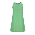 thumbnail image 4 of EGNMCR Robes de Fête pour Femmes Robe Débardeur Décontractée Sans Manches de Printemps/été pour Femmes, Unie, Ample, Col Rond, Plissée, en Coton et Lin, 4 of 6