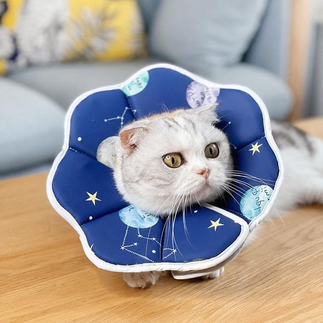 Adjustable Cat Cone Collar for Kitten Waterproof After Surgery an Collar Cat Recovery Collar Constellation S