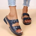 thumbnail image 2 of Kcodviy Women Summer Solid Color Casual Sandals for Women Buckle Strap Casual Open Women Slides Sandals Toe Wedges Soft Bottom Summer Sandals for Women Dressy Breathable Slippers Shoes Sandals, 2 of 5