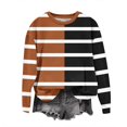 thumbnail image 3 of Rbaofujie Chandails Légers pour Femmes Chandail à la Mode Décontracté Imprimé à Col Rond à Manches Longues Haut à Enfiler Chandails Orange Chandails à Capuche Graphiques pour Femmes, 3 of 3