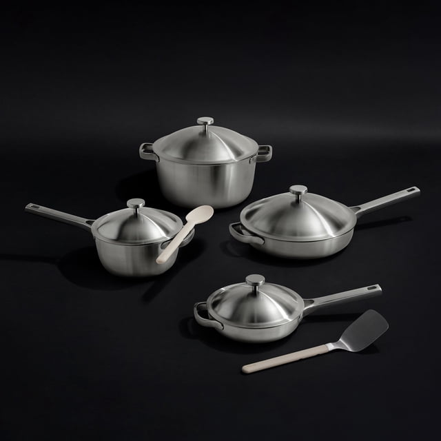 Our Place Titanium Pro Cookware Set (10 piece) Our non-toxic, chef-approved titanium cookware set Brushed