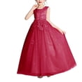 thumbnail image 1 of LOVZFMLL Jupe Princesse à Nœud pour Filles, Été, Manches Courtes, Volants, Dentelle, Col Rond, Broderie, en Maille, 1 of 5
