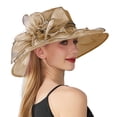 thumbnail image 1 of Women's Solid Color Big Flower Shade English Lady Elegant Temperament Sun Hat, 1 of 4