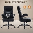 thumbnail image 3 of EDTara Executive Big and Tall Office Chair, 500lb Capacity, Leather Computer Desk Chair With Footrest, 90-155° Adjustable Reclining for Gaming or Work, 3 of 7