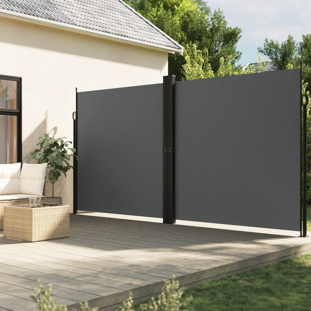 vidaXL Retractable Side Awning Anthracite 200x1000 cm