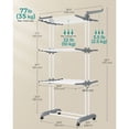 thumbnail image 4 of SONGMICS Clothes Drying Rack Stand 4-Tier, Foldable Laundry Drying Rack 68.1-Inch Tall, Stainless Steel, Rolling Clothes Horses Dryer Rack, Easy to Assemble, Indoor Outdoor Use, White, 4 of 6