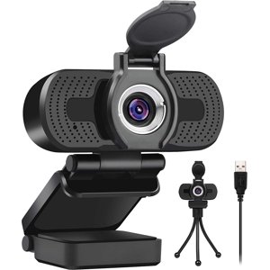Complet HD Webcam 1080p Caméra vidéo avec couverture Webcam pour ordinateur portable de bureau