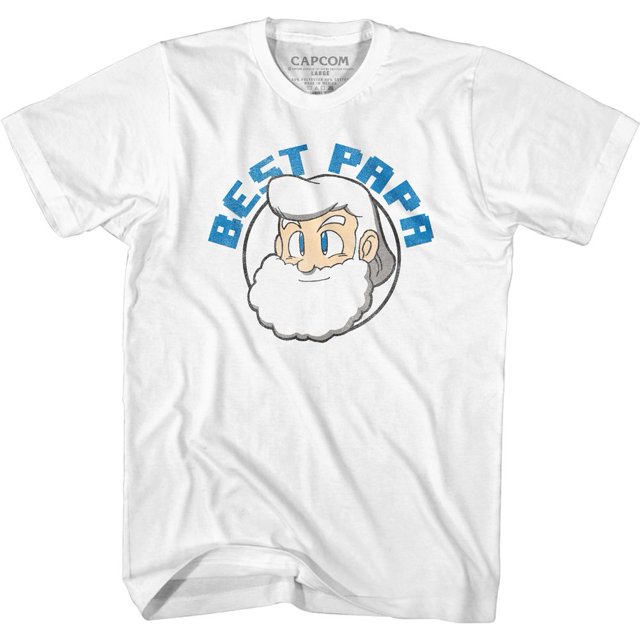 Mega Man Meilleur Papa T-Shirt Blanc pour Adulte 5TG