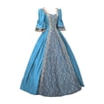 thumbnail image 1 of JGGSPWM Robe Victorienne Renaissance Médiévale pour Femmes Vintage en Dentelle à Coutures Corset de Princesse Robe de Bal Bleu Clair 3TG, 1 of 3