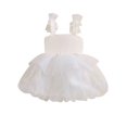 thumbnail image 1 of Fortune 1-6 Ans Fille une Ligne Robe Bambin Sans Manches Arc Tulle Robes Robe d'Anniversaire d'Été, 1 of 8