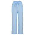 thumbnail image 4 of Timegard Womens Crop Pants Elastic Waisted Tapered Leg Solid Color Summer Lounge 7/8 Trousers with Pockets, 4 of 5