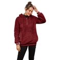 thumbnail image 2 of Womens Fuzzy Sherpa Hoodies Pullover Zip Fleece Sweatshirt Outwear, 2 of 7