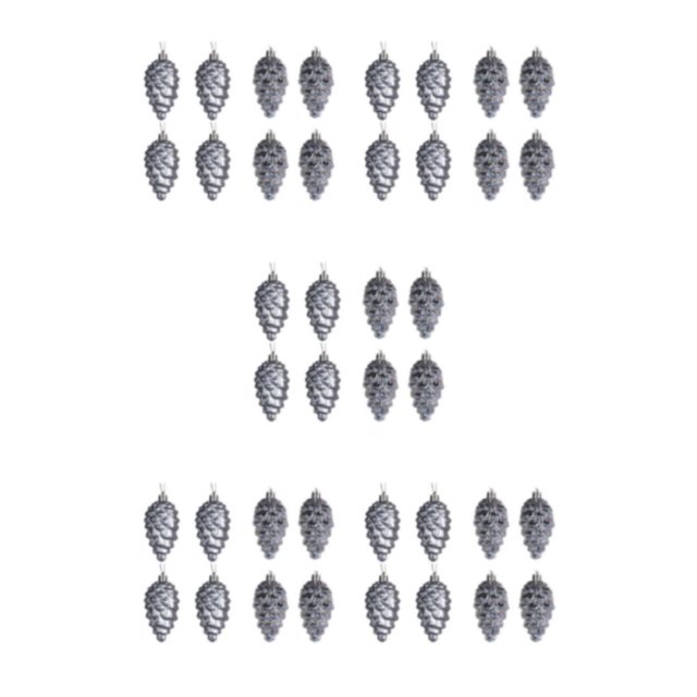 relayinert 8pieces Tree Decoration Eye-catching Pine Cone Decorations For Festive Dark Grey 5Set