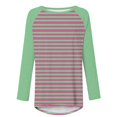 thumbnail image 4 of T-shirts pour Femmes Femmes Chandail à Rayures Surdimensionné Manches Raglan Longues Col Rond Chandail à Enfiler Chemises 2024 Automne Chandail à Enfiler Tunique Ample Hauts S-109 Rose Vif-A TTG, 4 of 5