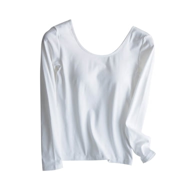 cfhntfmh Chandails à Manches Longues pour Femmes avec Soutien-Gorge Intégré Coupe Ample Col Rond Hauts Basiques Détente Automne Vêtements d'Intérieur T-Shirts