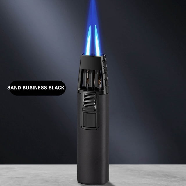RYRDWP Windproof Straight Torch Blue Flame Lighter Butane Torch Turbine Torcher Inflatable Gas Windproof Lighter Refillable Butane Lighter For Outdoor BBQ Baking