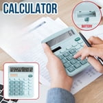 Lisbinx Calculatrice de bureau avec grand 12-Digit LCD Affichage, solaire et alimenté par batterie, clés ergonomiques, arrêt automatique, 1 Unité (AA Batterie non incluse)