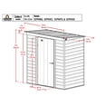 thumbnail image 3 of Arrow Select Steel Storage Shed, 6x4, Gris pâle, 3 of 6