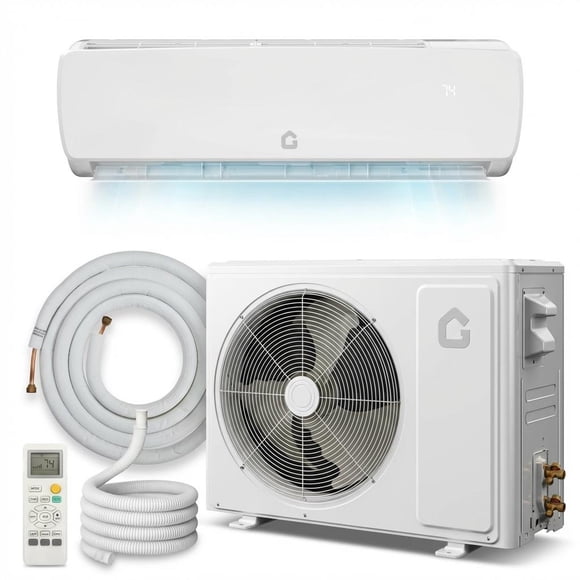 19 SEER2 9000 BTU Ductless Mini Split Air Conditioner & Heater – Inverter Heat Pump – Ultra-Quiet 3-in-1 Cooling, Heating, Dehumidifying – 230V, 450 Sq.Ft Coverage, Pre-Charged Line Set – White
