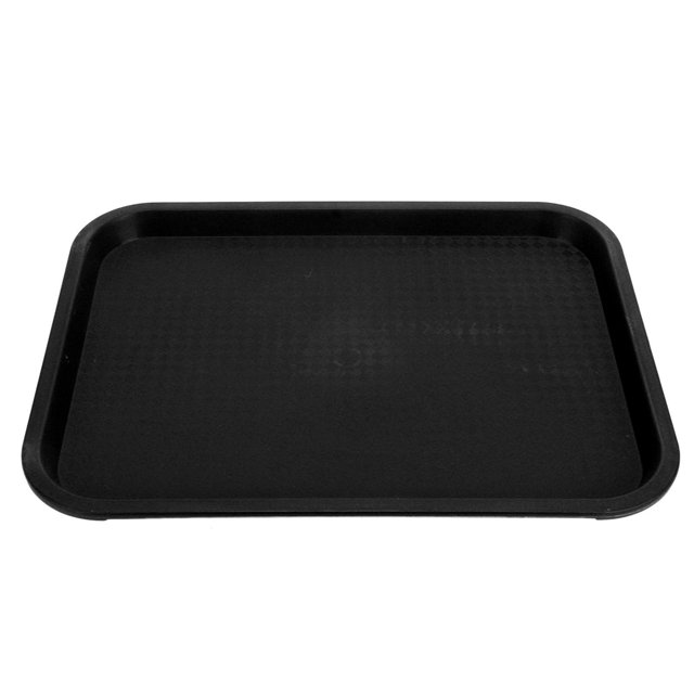 Food Service Tray, Multi Purpose Fast Food Tray For Restaurant Canteen Black