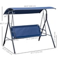 thumbnail image 3 of Outsunny 3-Seat Patio Swing Chair with Adjustable Canopy Dark Blue, 3 of 10