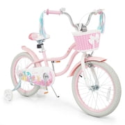Gymax 18'' Kids Bike Toddler Bicycle w/ Training Wheels Hand & Coaster Brakes Pink