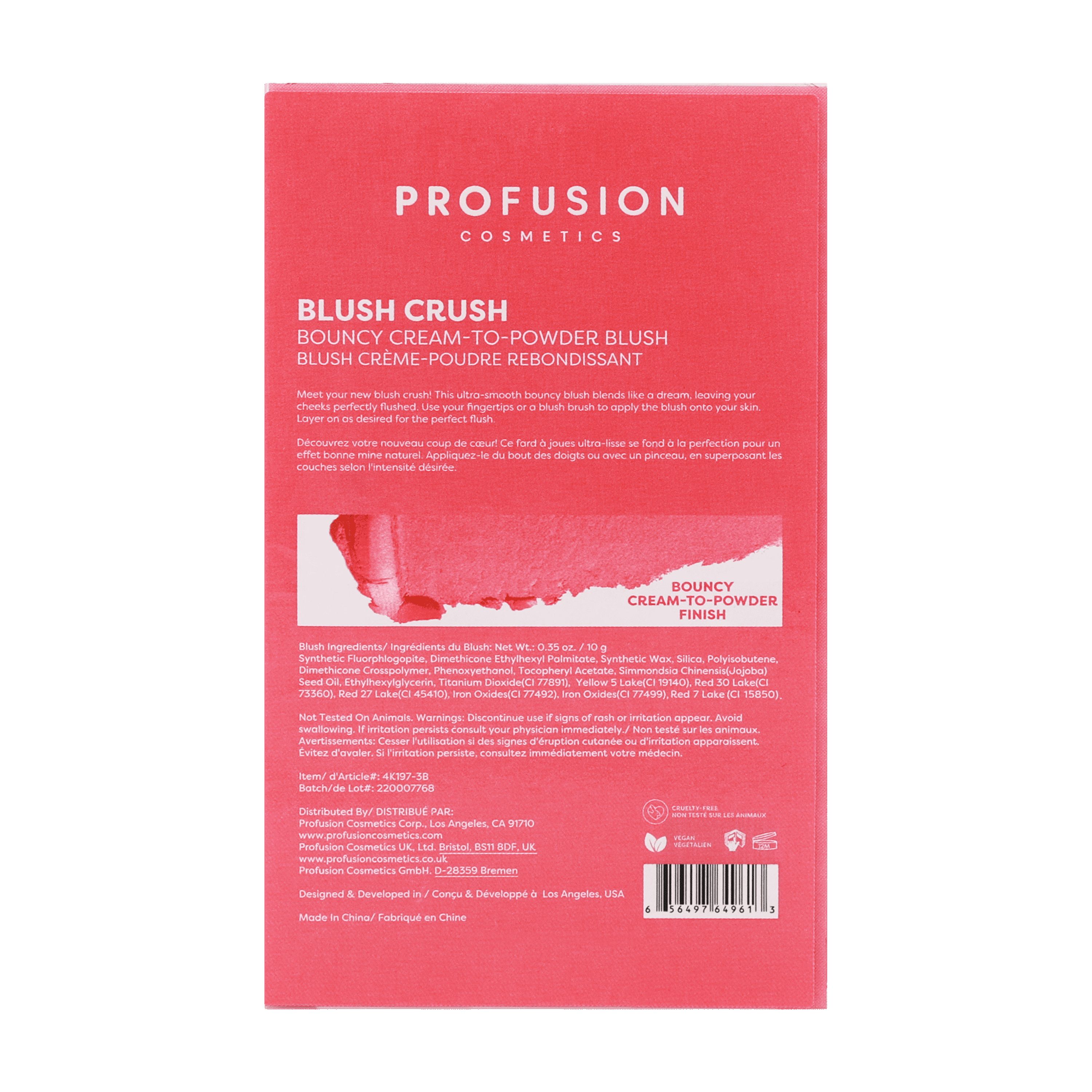Profusion Cosmetics - Blush Crush Blush Rebondissant - Pink Crush - 1 Pièce - 0,35 oz (env.) - (Ok pour les ados et plus)