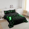 thumbnail image 2 of QUTETN Moderne Noir Bleu Joystick de Jeu Couettes et Duvets Grand Lit, 2 of 6