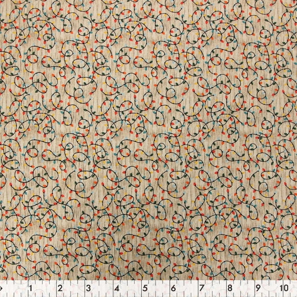 FABRIC CREATIONS Tan Christmas Life Cotton Fabric by the Metre - 107 cm (42.1 in) (42")