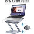 thumbnail image 3 of Laptop Stand, Adjustable Laptop Riser, Aluminum Computer Stand for Laptop up to 17.3 Inches, Portable Laptop Holder Compatible with MacBook Pro, HP, Ergonomic Desktop for Office, Home, Grey, 3 of 8
