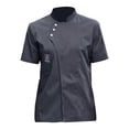 thumbnail image 4 of Chef Jacket Short Sleeve Cooking Clothes Simple Chef Kitchen Hotel Pub Waiter Coat for Restaurant Gray M, 4 of 8