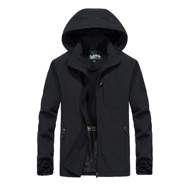 Windproof Jacket men Fashion Zipper Casual Windproof Waterproof Loose Outwear Jacket Coat