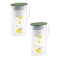 thumbnail image 1 of Oleegame 2PC Glass Bottle Refrigerator Cold Water Bottle Transparent Plastic Cold Water Bottle Large Capacity Cold Water Cup Boiled Water Cold Water Cup 2L Teapot, 1 of 9