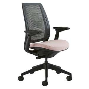 Steelcase Series 2 Office Chair - Ergonomic Work Chair with Wheels for Hard Flooring - With Back Support, Weight-Activated Adjustment & Arm Support - Adjustable Rolling Chairs for Desk - Pink Lemonade