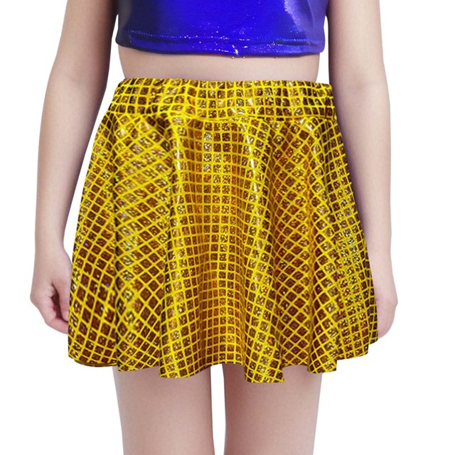 Robes de Danse pour Filles Robe Toot Toot Jupe Cheerleading à Sequins avec Design Découpé Robe Courte Polyvalente pour Performances et Événements