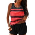 thumbnail image 1 of Women With Shorts Athletic Bathing Suits Racerback Tank Tops Swimwear, 1 of 3