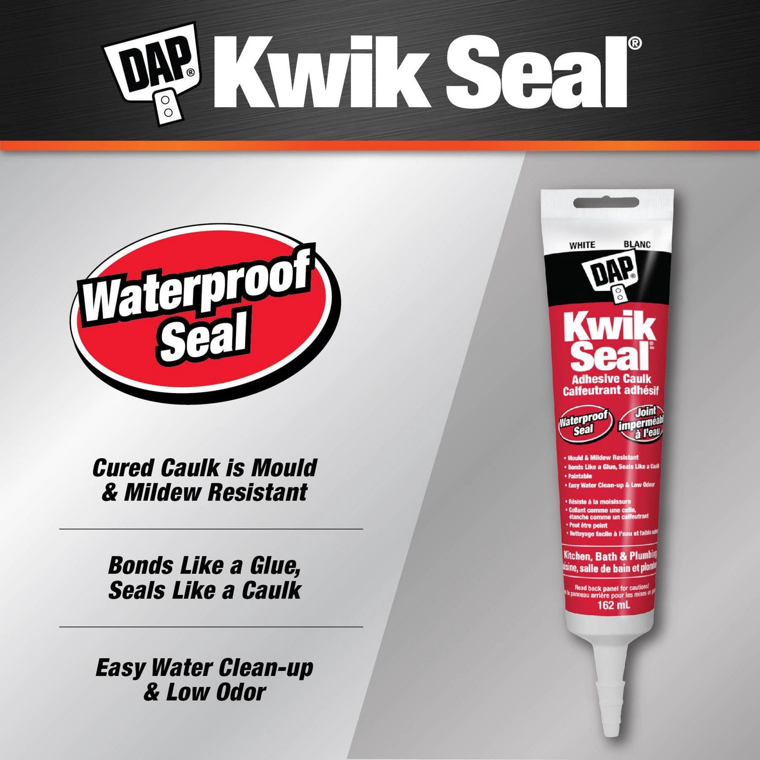 DAP Kwik Seal Tub & Tile White Adhesive Caulk
