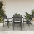 thumbnail image 1 of vidaXL 5 Piece Garden Dining Set Black Steel and Textilene, 1 of 5