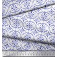 thumbnail image 2 of Soimoi Blue Rayon Fabric Moroccan Damask Printed Fabric 1 Yard 56 Inch Wide, 2 of 3