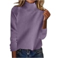 thumbnail image 1 of Chbgutlmr Chandails pour Femmes Raglan à Manches Longues Col Montant Ample Décontracté Chandail à Enfiler Automne Hiver Col Roulé Hauts Chandail, 1 of 6