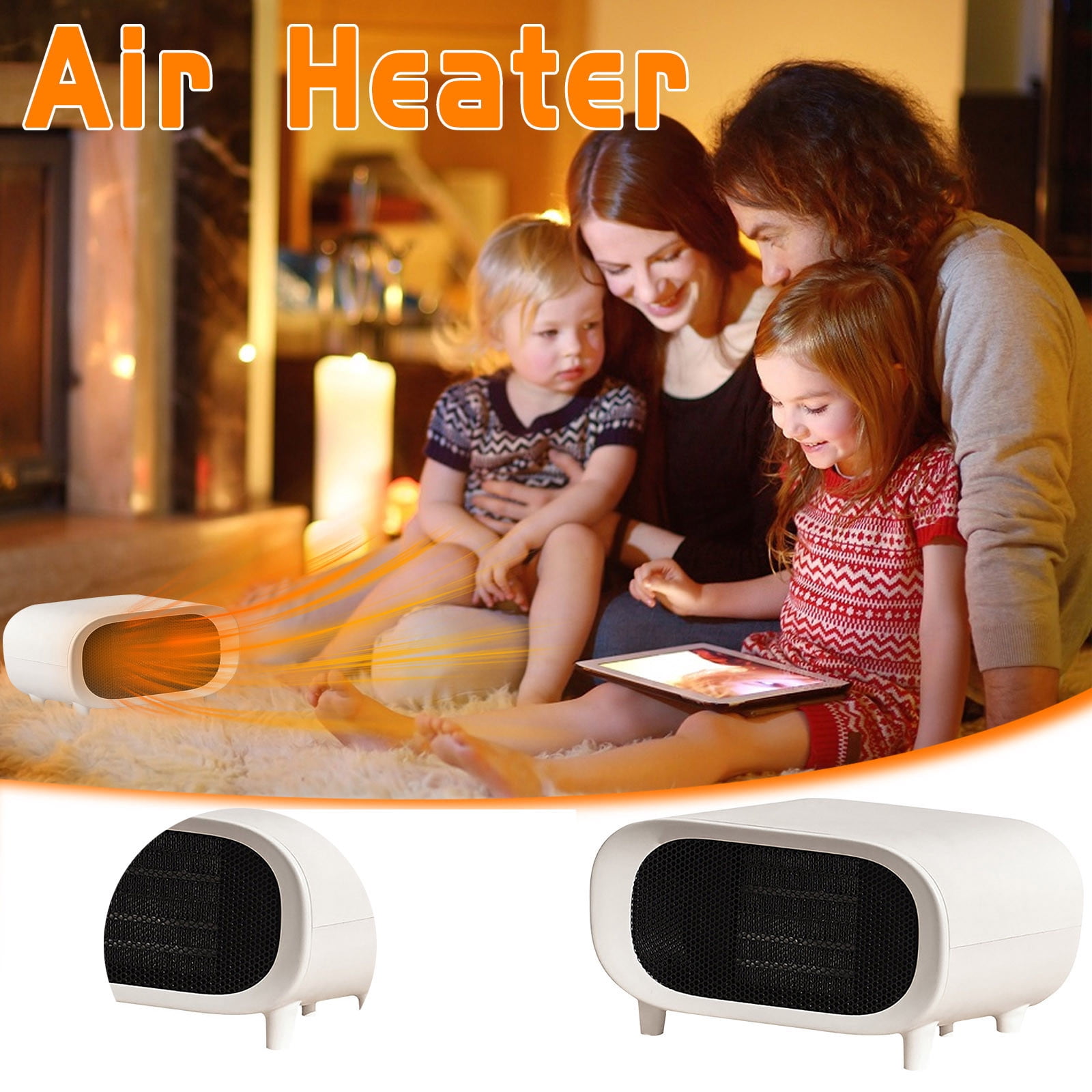 Openpig Electric Space Heater, Portable Energy Efficient Space Heaters for Indoor Use, Two-Speed Portable Heater Fan for Office with Adjustable